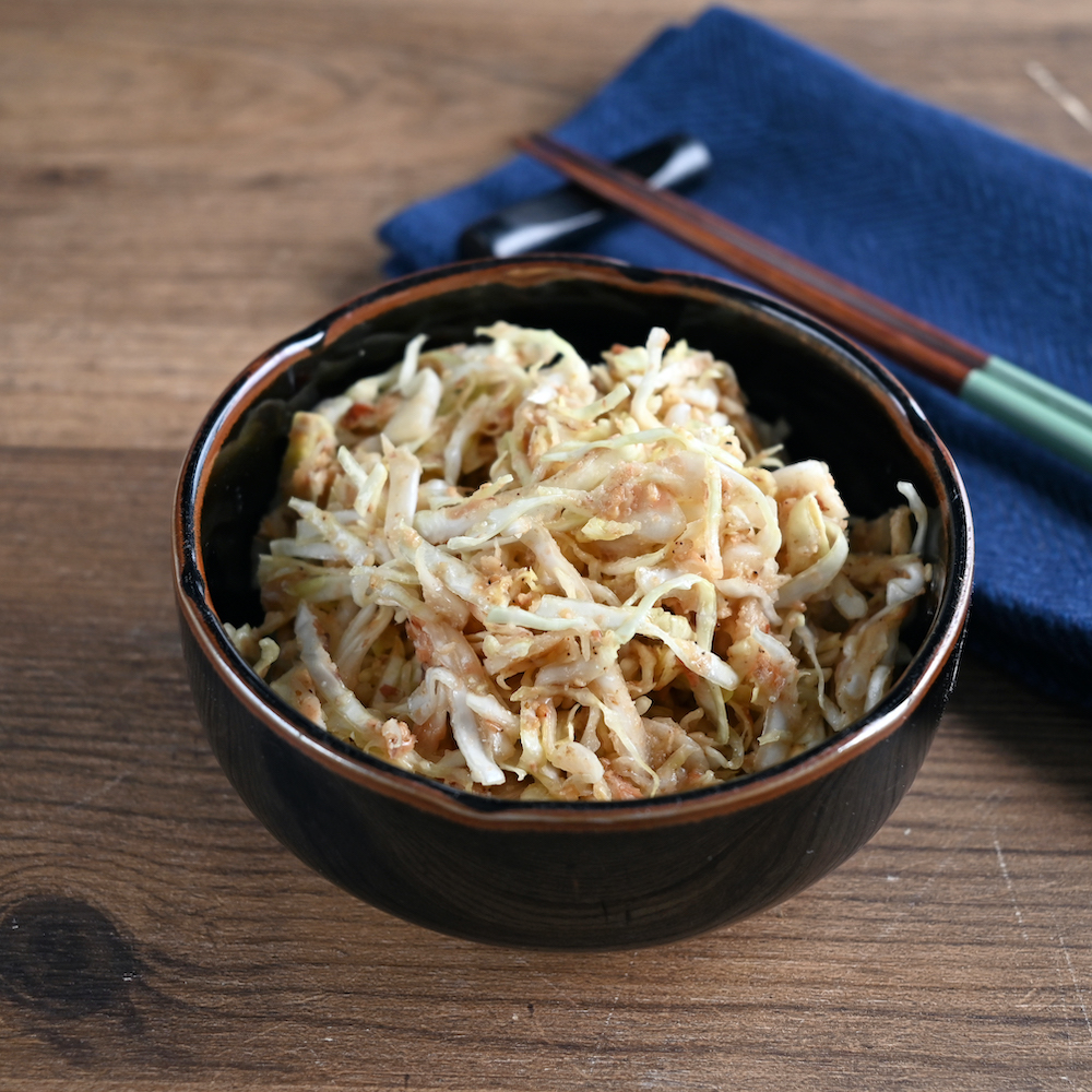 パパッとあと１品！キャベツのおかかあえ　ポリラップ　レシピ