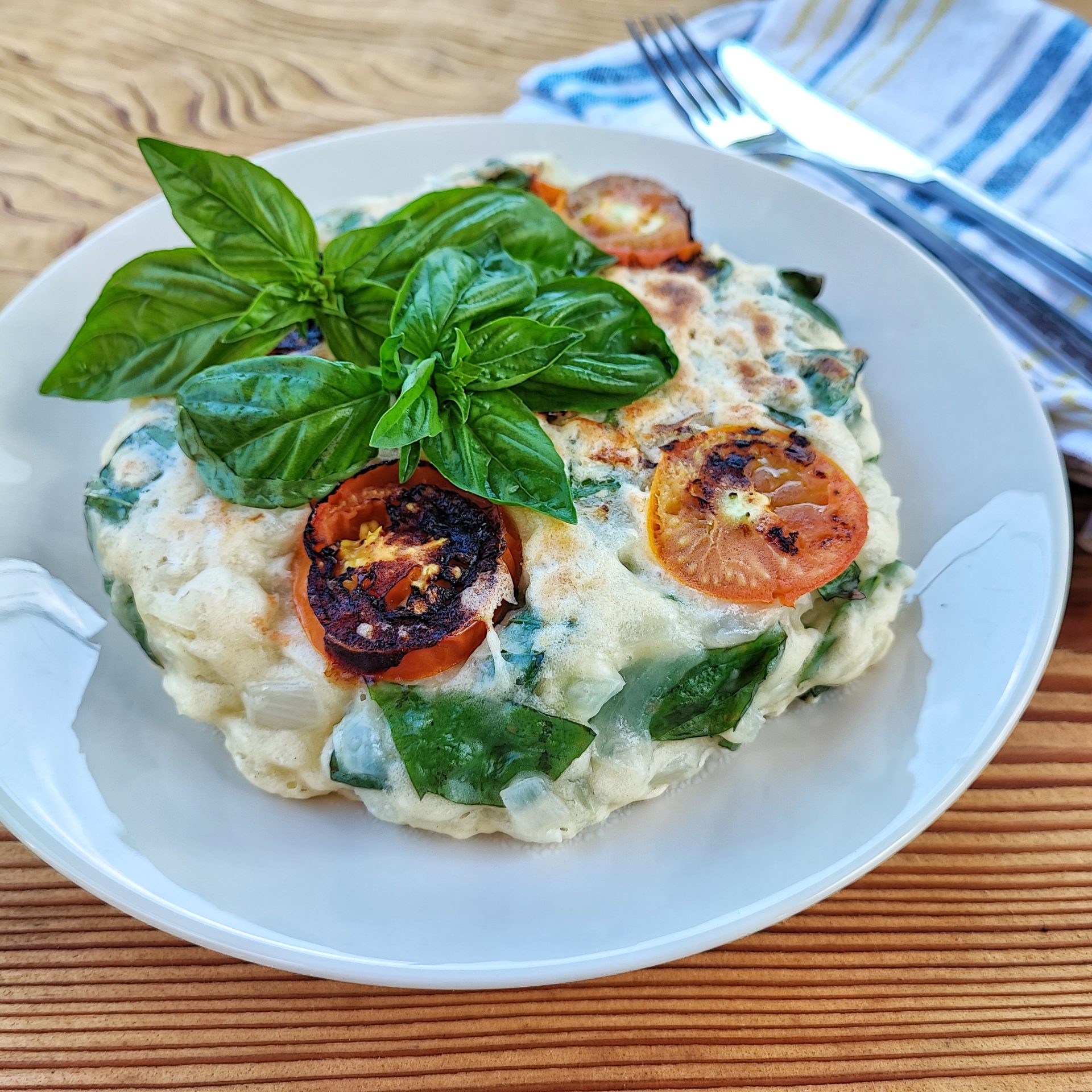 ふんわり甘い☆バジルと玉ねぎのパンケーキ ポリラップ レシピ