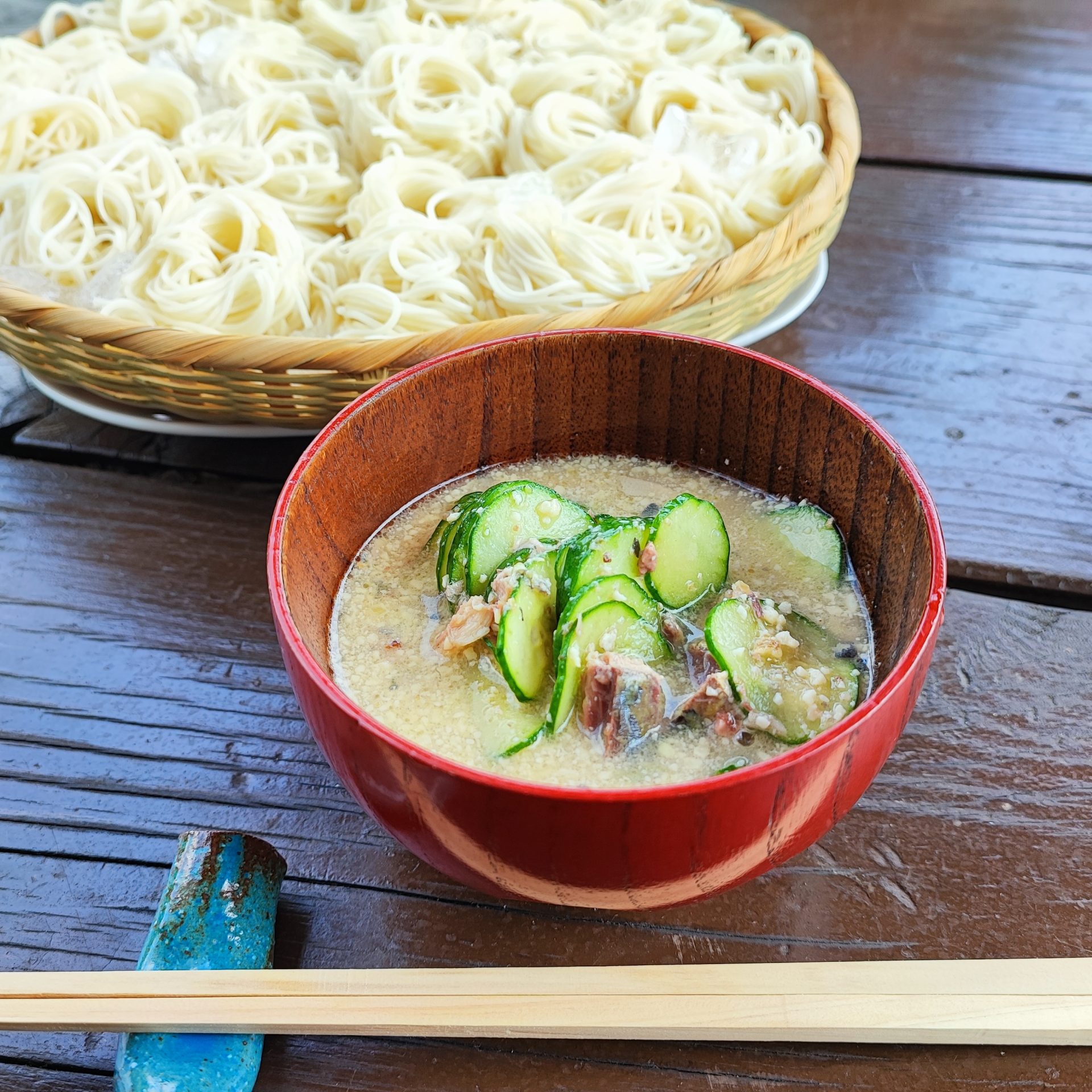 すり鉢いらずのクルミ鯖つゆ　ポリラップ　レシピ