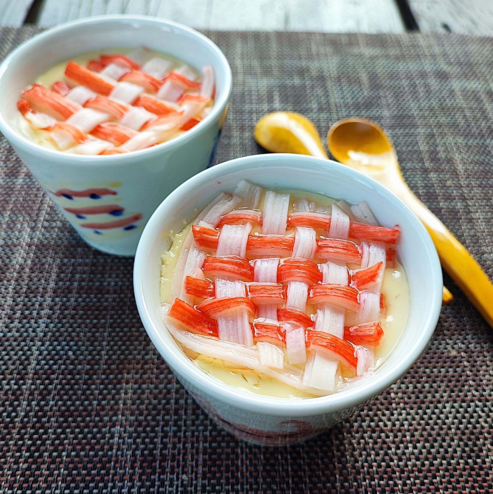 レンジで簡単！カニカマ茶碗蒸し　ポリラップ　レシピ