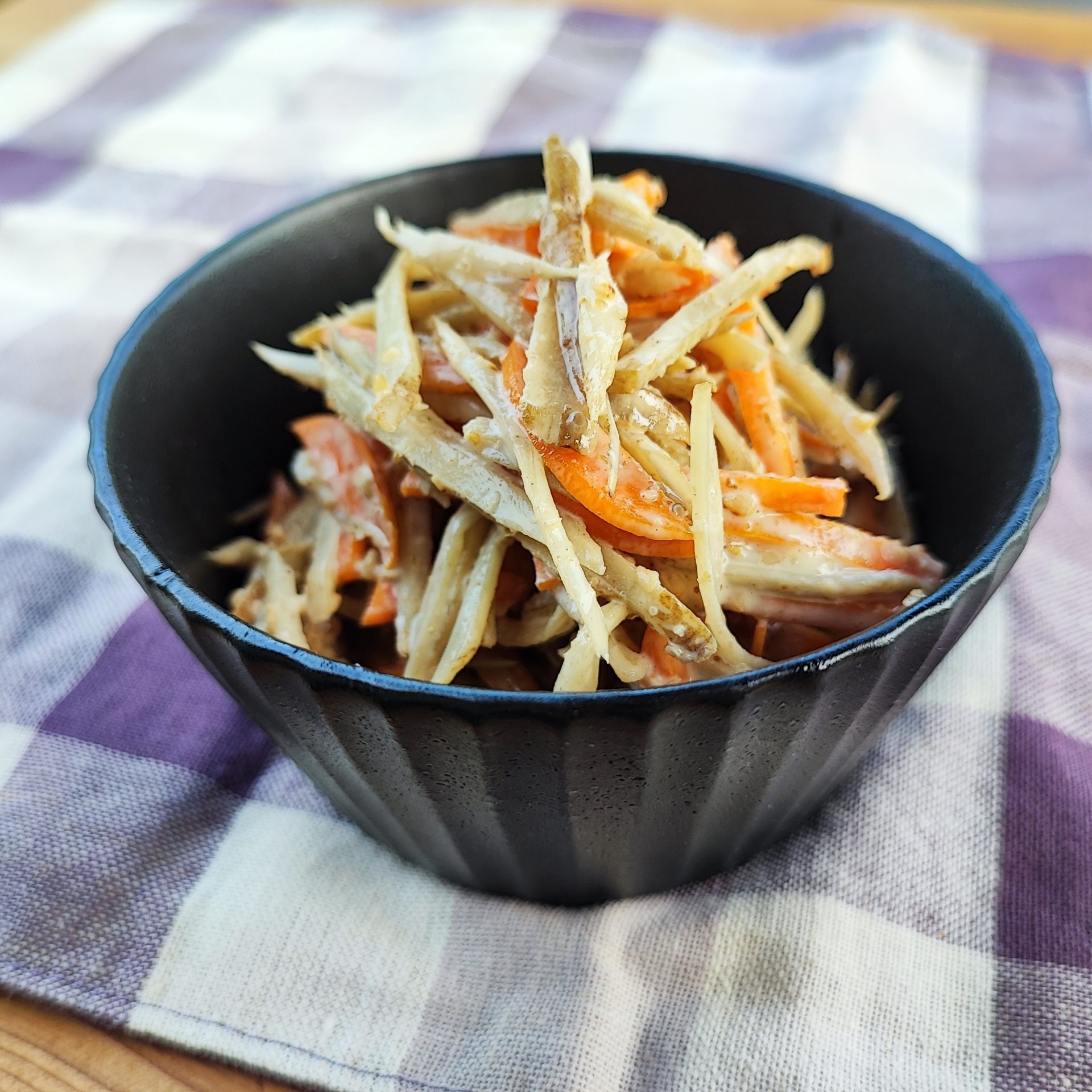 すし酢でデリ風ごぼうサラダ ポリラップ レシピ